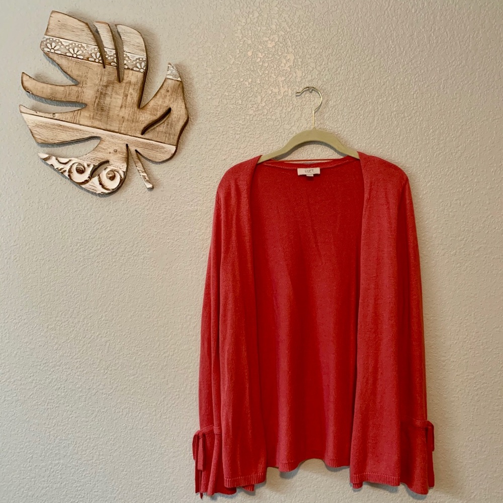 LOFT Coral Cardigan